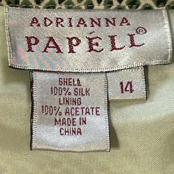 Adrianna Papell|Silk Dress|Size 14 button down short sleeve - Picture 5 of 7